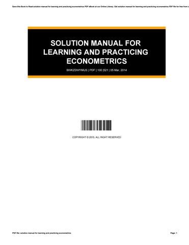 Learning and practicing econometrics solution manual. - Manuale di riparazione per officina kymco movie 125.