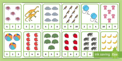 Learning counting and recognition of number 10 Level 3 Worksheets