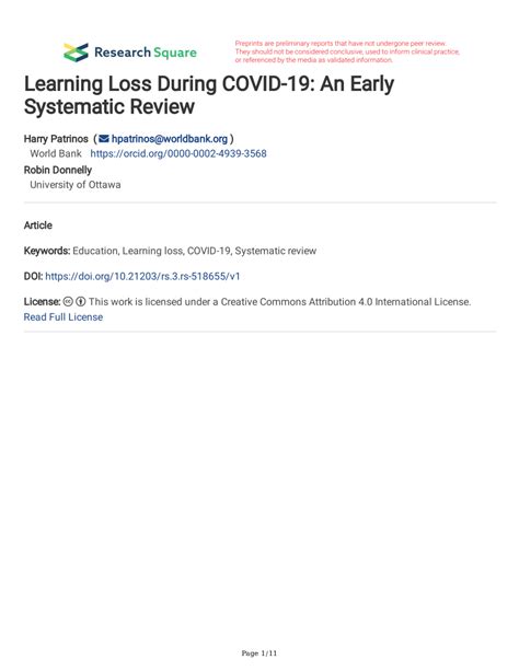 Learning loss during Covid-19: An early systematic review - PMC