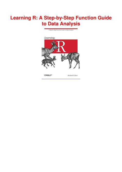 Read Online Learning R A Stepbystep Function Guide To Data Analysis By Richard Cotton