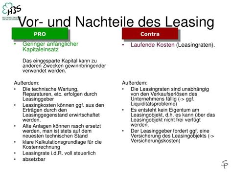 Leasing nachteile