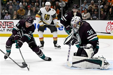 Leason gets his first 2-goal game in NHL, Drysdale ends goal drought in Ducks’ 5-2 win over Knights