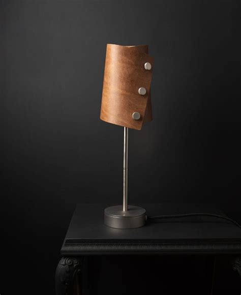 Leather Desk Lamp - Brass Cuff Lamp in Three Finishes