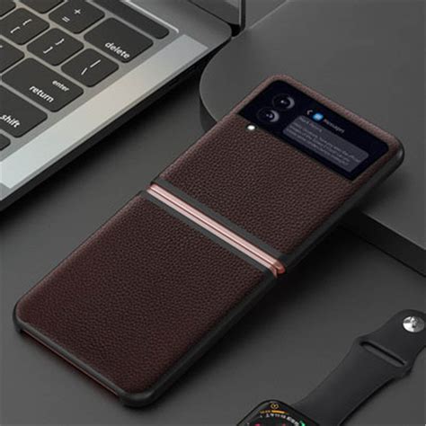 Leather Phone Case For Samsung Galaxy Z Flip 3 4 Case Belt Clip