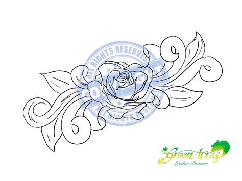 Leather Tooling Pattern Rose Etsy