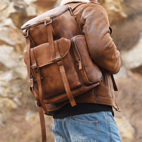 Our Classic Leather Backpack, following a classic backpack style but with modern, functional features. There is a microfibre-lined separate laptop pocket .... 