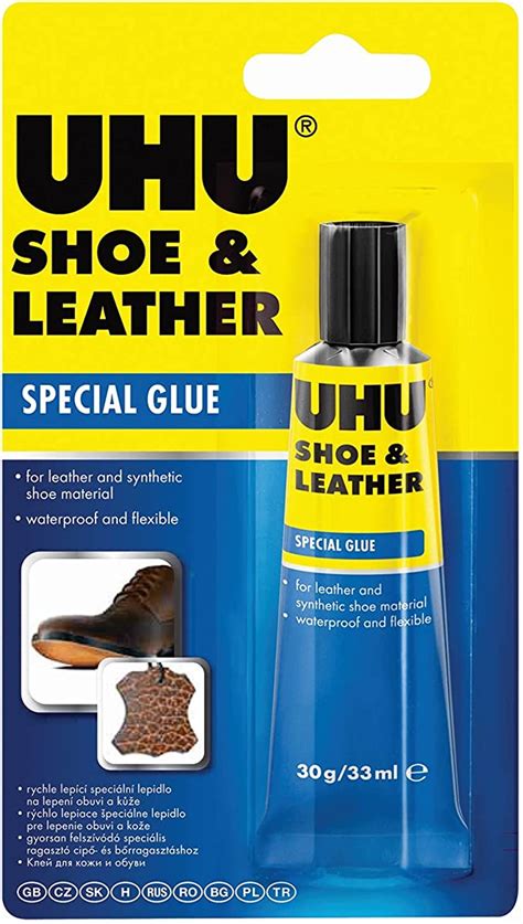 Leather glue for shoes. The list includes products from Gorilla Glue, Shoe Goo, Loctite Professional Super Glue, E6000 Craft Adhesive, ... This glue is also very versatile and can be used on wood, paper, leather, ceramic, plastic, metal, rubber, fabric, and stone. Gorilla glue for rubber boots is also impacted though. It can withstand shocks and vibrations. 