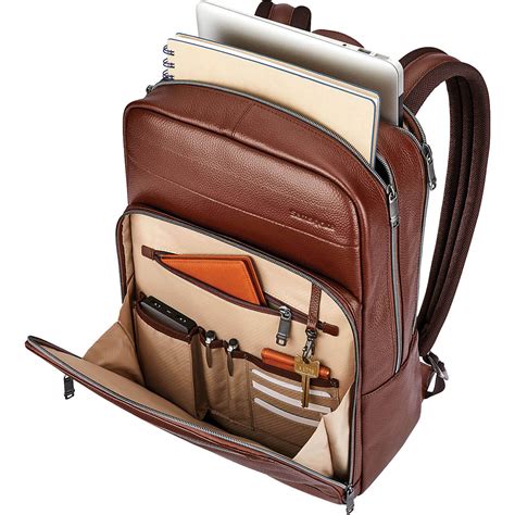 Leather laptop backpack. Protect your laptop and other electronics with the durable and stylish laptop backpacks from Samsonite. We offer a great selection of comfortable laptop backpacks and bags for men and women. Personalise. Spectrolite 3.0 Backpack 15.6" 42.5/30 x 30 x 15/23 cm | 1.5 kg. £169.00. Personalise. 