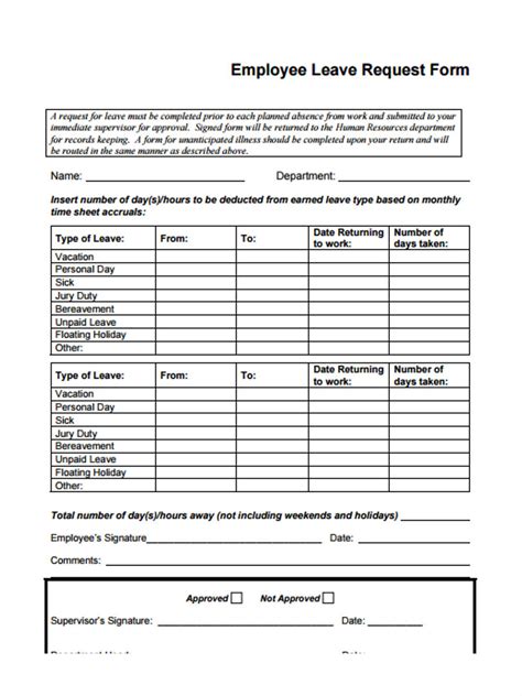 Leave Request Form Pdf: Fillable, Printable & Blank PDF Form for …