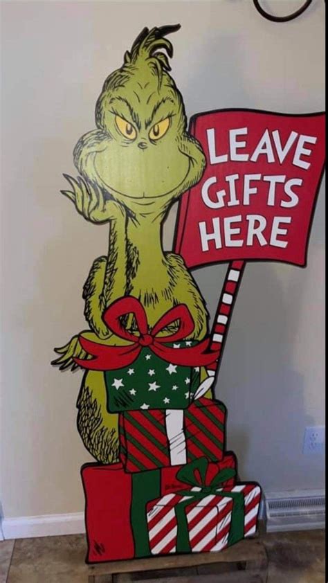 Leave gifts here grinch. Oct 29, 2020 ... be/i-JHGg-Yhmk See the full project here: https://www.theuselesscrafter.com/projects/diy-grinch-off-the-mat-party-prop Tools and Supplies ... 