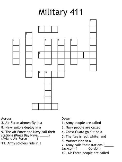 Leave the army crossword clue. The Crossword Solver found 30 answers to "Expel from the military (4,3)", 7 letters crossword clue. The Crossword Solver finds answers to classic crosswords and cryptic crossword puzzles. Enter the length or pattern for better results. Click the answer to find similar crossword clues . Enter a Crossword Clue. A clue is required. Sort by Length. 