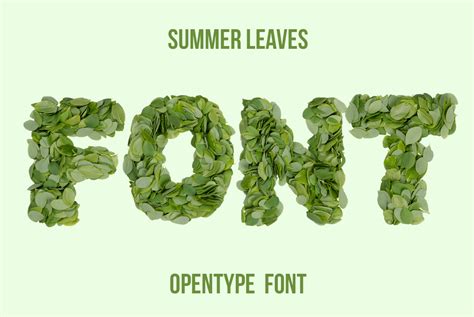 Leaves Font Green OpenType Typeface