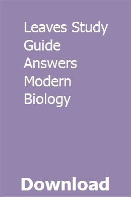 Leaves study guide answers modern biology. - Telecom antitrust handbook telecom antitrust handbook.
