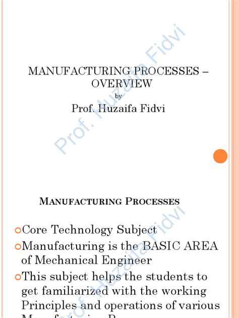 Lec 1 Manufacturing Processes HAF