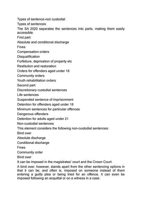 Lecture 3 Custodial and Noncustodial sentencing Custodial Sentence