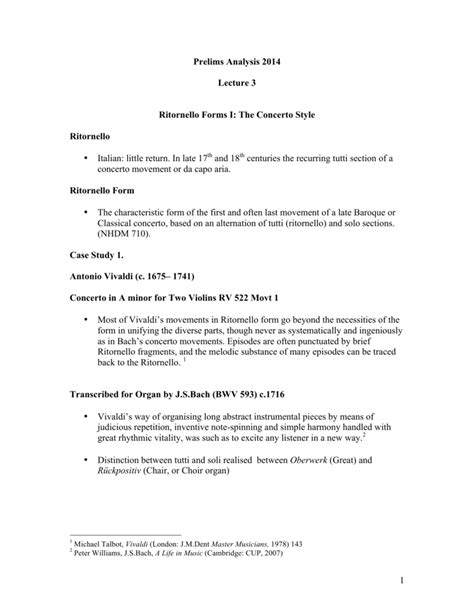 Lecture 3 Ritornello Forms