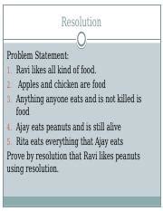 Lecture 7.pptx - Resolution Problem Statement: 1. Ravi...