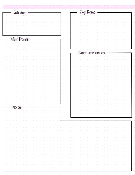 Lecture Note Taking Template Addictionary