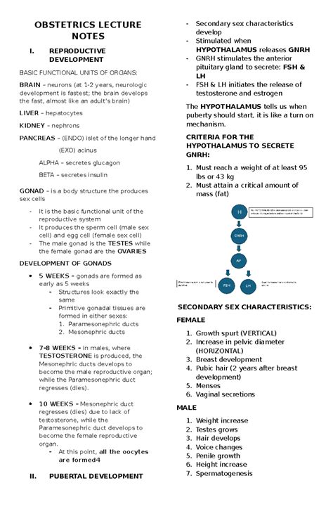Lecture Notes On Obstetrics