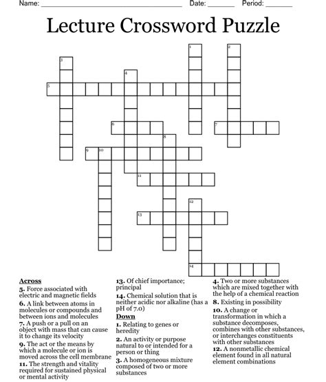 Lecture crossword. The Crossword Solver found 30 answers to "annoying lecture", 6 letters crossword clue. The Crossword Solver finds answers to classic crosswords and cryptic crossword puzzles. Enter the length or pattern for better results. Click … 