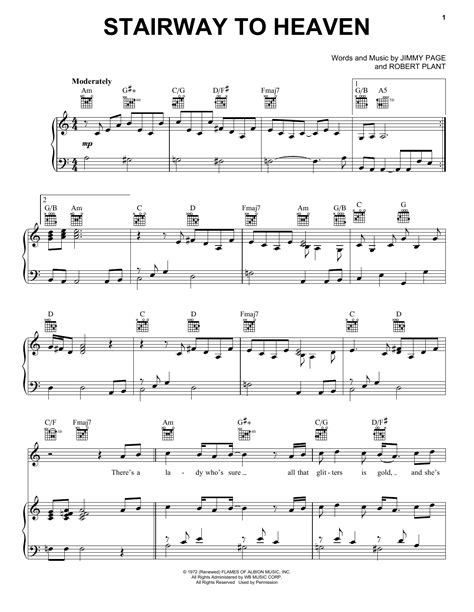 Led Zeppelin Stairway To Heaven sheet music