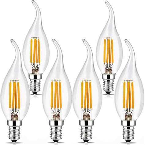 Led candelabra light bulbs. Dimmable E12 Candelabra LED Light Bulbs 40W Equivalent, 2700K Soft Warm White Chandelier Light Bulbs, 4W 460 LM Flame Tip Candle Light Bulbs, 12-Pack. LED. 4.7 out of 5 stars. 156. 1K+ bought in past month. $20.99 $ 20. 99 ($1.75 $1.75 /Count) 20% coupon applied at checkout Save 20% with coupon. 