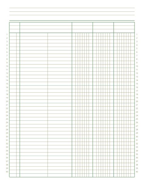 Ledger Sheet Template