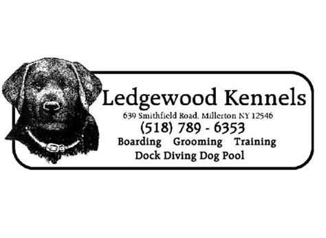 Kennel; Ledgewood Boarding Kennels Ltd; Ledgewood Boarding Kennels Ltd ( 21 Reviews ) 639 Smithfield Rd Millerton, NY 12546 (518) 789-6353; Claim Your Listing . . 