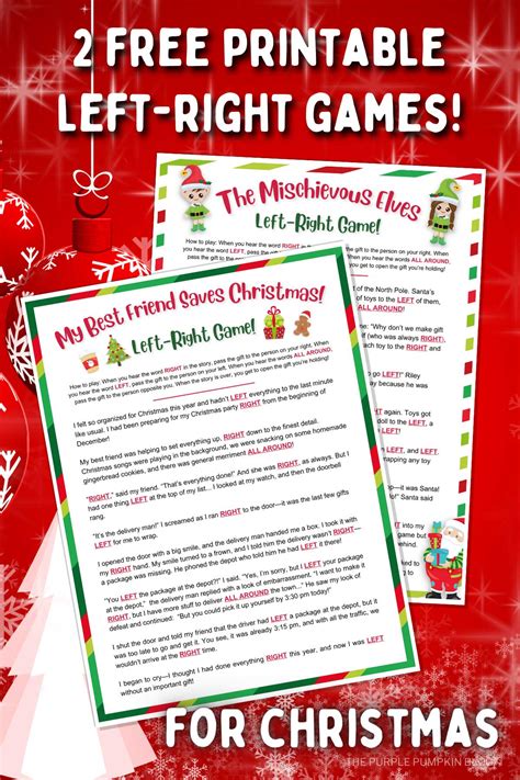 Left Right Game Free Printable