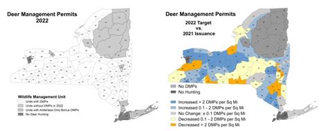 The 2022 chances of selection for a DMP in each Wildlife Management Unit are available online, through license issuing agents, or by calling the DMP Hotline at 1-866-472-4332. Detailed information on Deer Management Permits and this fall's Deer Season Forecast is available on DEC's website.. 