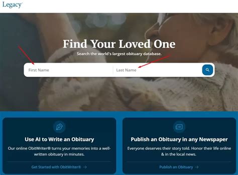 Legacy com obituary search.  Search obituaries and memoriams on Legacy.  Celebr...