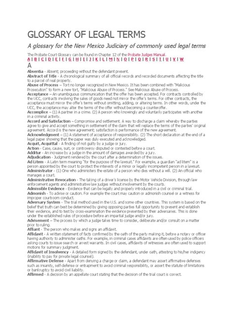 Legal Glossary