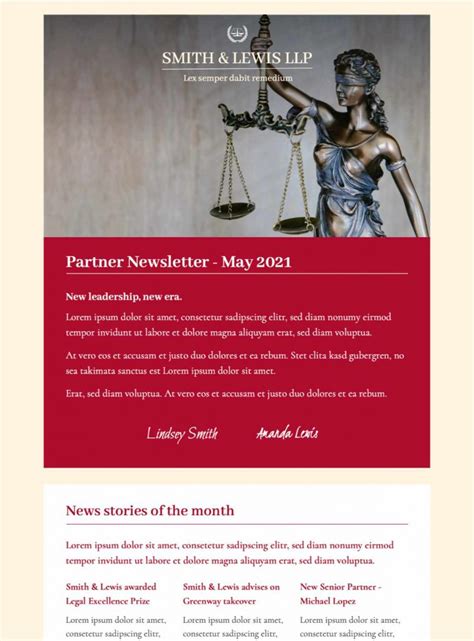 Legal Newsletter HTML Email Template Mail Designer Create HTML