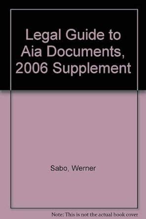 Legal guide to aia documents 2006 supplement. - Kawasaki zzr1200 c1 c3 d1 service repair manual.
