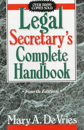 Legal secretarys complete handbook by mary ann de vries. - Caterpillar 3408 natural gas service manual.