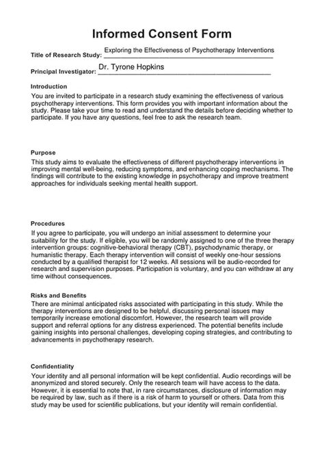 Legal structure What is an informed consent form