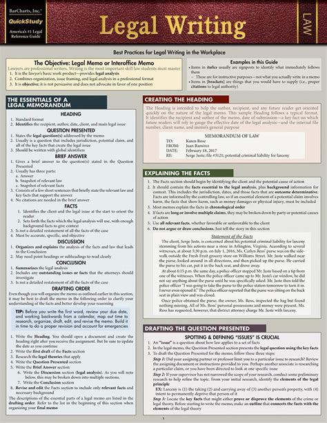 Full Download Legal Writing Quickstudy Laminated Reference Guide By Olympia Duhart