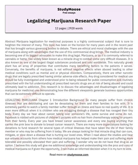 marijuana research paper thesis