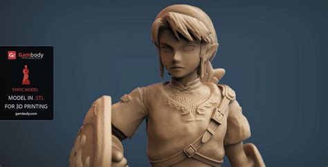 Legend of Zelda Link Game Figurine for 3D Printing Static Model