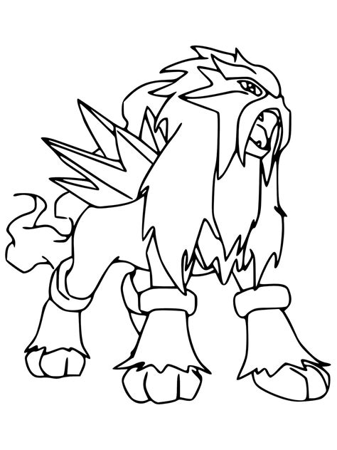 Legendary Entei Pokemon Coloring Pages Get Coloring Pages