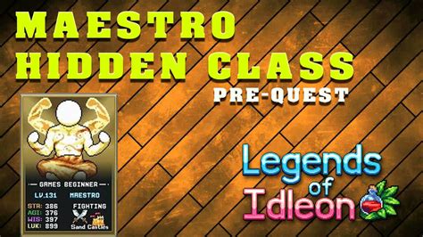 Legends of idleon maestro. Mar 2, 2023 · Trophies are a unique item type that can be put on in the 2nd tab of the equipment page. Every trophy has a different requirement or way to access it. Trophies are not account-wide and only give stats to the character that has it equipped. Only 1 trophy can be equipped at a time. This page was last edited on 2 March 2023, at 18:00. 