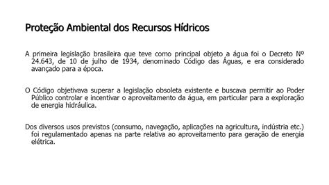 Legislação ambiental - Energia hidráulica