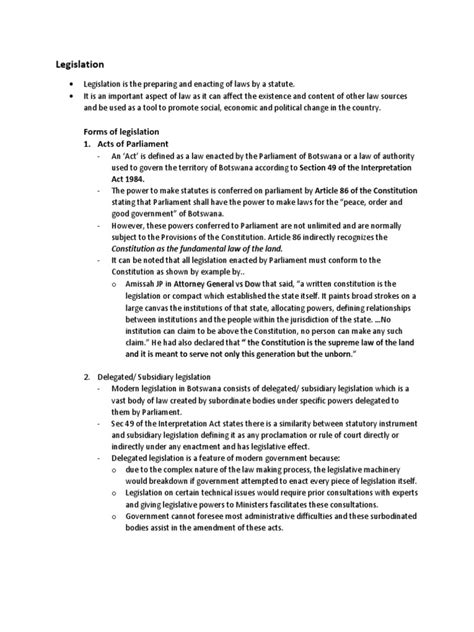 Legislation notes pdf