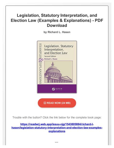 Read Legislation Statutory Interpretation And Election Law Examples  Explanations By Hasen