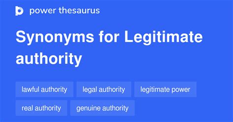 Legitimate Authority synonyms - 82 Words and Phrases for …