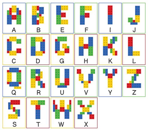 Lego Letters Template
