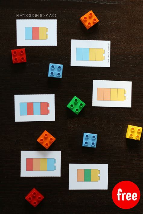 Lego Pattern Cards Math Patterns Fun Math Centers Card Patterns