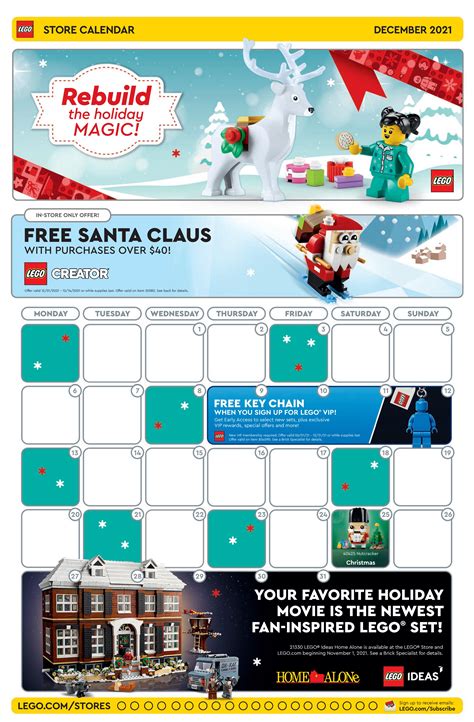 Lego Store Calendar December 2021