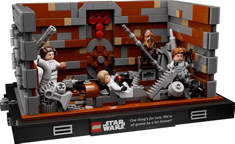 Lego star wars trash compactor. Death Star™ Trash Compactor Diorama; 1 / 12. View all. ... Treat yourself or give this construction set to a passionate Star Wars™ fan or experienced LEGO® builder. 