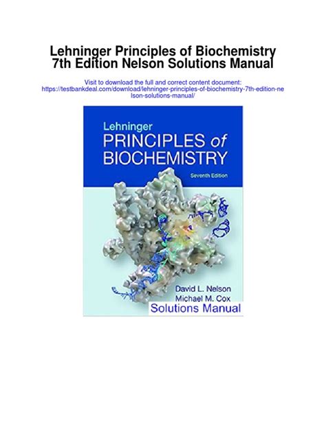 Lehninger principles of biochemistry nelson solutions manual. - Honeywell 5 2 tage programmierbares thermostat handbuch.
